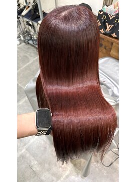 アレンヘアー 京橋店(ALLEN hair) 髪質改善ストレート×ピンクブラウンカラー