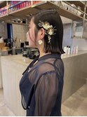 ボブ/ヘアセット/ヘアアレンジ/金箔/登戸