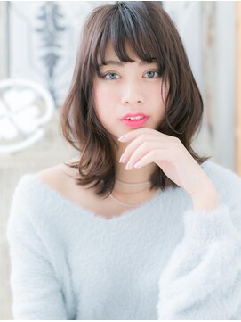 モッズヘア 越谷(mod's hair) *mod's越谷*斜めバング×黒髪風♪きゅっとくびれミディa