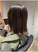 ハイライト切りっぱなしボブ