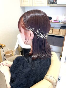 エマヘアープラス 下郡店(Emma Hair plus) ピンクインナーカラー×お呼ばれヘアアレンジ