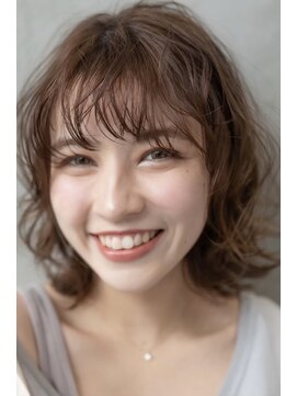 オースティン 調布アミックス(AUSTIN) 大人かわいい前髪セシルカットココアブラウンフリンジウェーブ