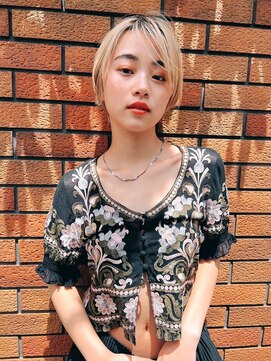 スティーロ 渋谷(Steelo) Steelo  大人ハンサムショート×ブロンドベージュ