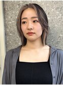 前髪インナーカラーボブフェイスフレーミングイヤリングカラー