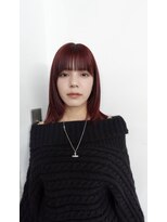 プレイ(PLAY)&nbsp;くすみレッド × 透けバング