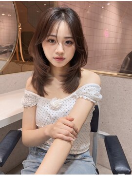 ルームバイシー 新宿(Loom. by Sea) アプリコットオレンジ×くびれヘア[夏/美髪/グレージュ]