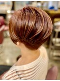 丸みマッシュショート/ハンサムショート/カット/ボブ/元町/50代/