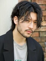 ルーシー 渋谷(LUCEY)&nbsp;センターパートフェザーパーマシャドウパーマメンズパーマ