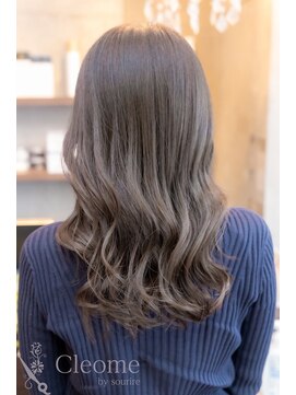 クレオメ 田町店(Cleome) ♪オリーブグレー大人ガーリーココアベージュ小顔レイヤー前髪