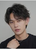 原宿ルーズパーマメンズ波巻きツイストスパイラルセンターパート