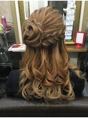 お花ハーフアップ