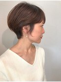 *大人奥行きショート*斜めバング*