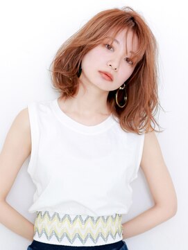 ラフィス ヘアーコロナ 河原町店(La fith hair corona) 【La fith】 オレンジベージュ×ふんわりボブ