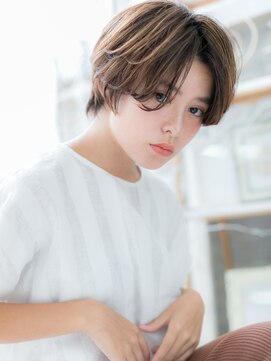 モッズヘア 越谷(mod's hair) くせ毛風小顔センターパート前髪なしショート20代30代40代