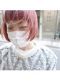 bibito 大人のペールピンク　切りっぱなしボブ