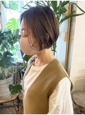 【白髪染め対応】大人ショートベージュカラー¥15400
