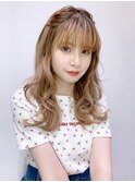 カーキベージュレイヤーロングフレンチカジュアル_28641