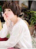 ダークアッシュくせ毛風グラボブショートc5川口20代30代40代