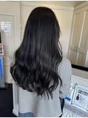 大人かわいい/ブルーブラック/さらツヤロング/20代30代40代