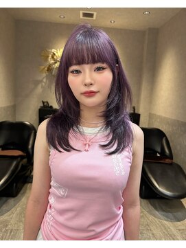 ロンド レア 天神大名店(Lond Le’a) ラベンダー/暖色カラー/レイヤーカット/韓国ヘア/顔周りカット