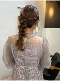 ふわふわ編みおろし結婚式褒められる♪編み込み
