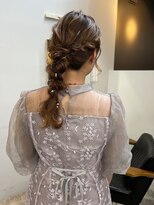 ふわふわ編みおろし結婚式褒められる♪編み込み
