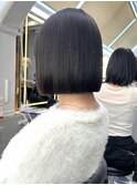 ボブ 切りっぱなしボブ  縮毛矯正 髪質改善