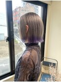 #noi_style 切りっぱなしボブ×シルバー&ラベンダー