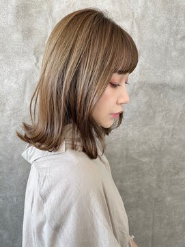 コレク 福岡(COLLEC...) くびれミディアム　デジタルパーマ　ベージュカラー　ハイライト