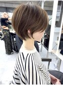 美髪シアーカラーピンクブラウンショート