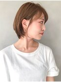 外ハネボブくびれヘアホワイトブロンドイメチェン#246f0331