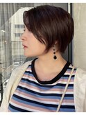 10代20代/ショートヘア/ナチュラルブラウン/暗めカラー