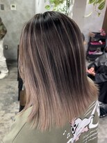 アポロ 横浜駅店(apollo)&nbsp;大人可愛い上品バレイヤージュ/切りっぱなしボブ/ミルクティ横山