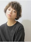 【M.SLASH】オリーブカラーオン眉バング外国人風マッシュウルフa