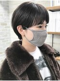 大人可愛い/ココアベージュ/グレージュカラー/ボブウルフ/黒髪