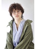 マッシュウルフxクセ毛風