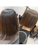 面を整えてツヤ髪・表面髪質改善ストレート＆艶カラー