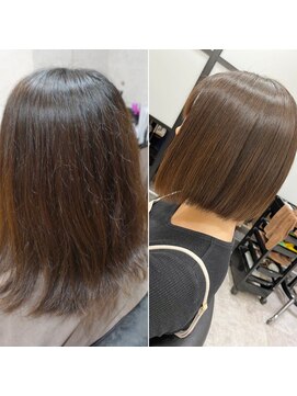 ヘアテリア リュウ 大塚(hair teria ryu) 面を整えてツヤ髪・表面髪質改善ストレート&艶カラー