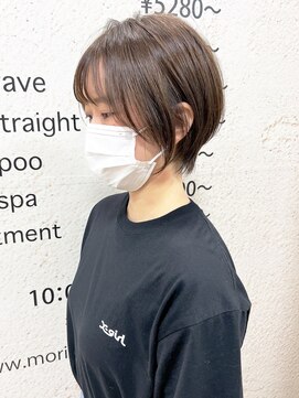モリオ フロム ロンドン サッポロファクトリー店(morio FROM LONDON) 【morio】札幌ボブ　大人かわいい耳かけ透け感ショート