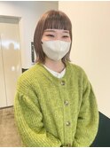 オン眉ボブ×ほんのりピンクベージュ　stylist中村