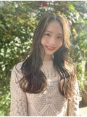 ゆるウェーブカーキベージュ韓国へあ