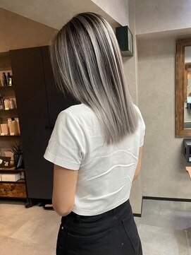 サニー 渋谷(SUNNY) バレイヤージュショコラアッシュハイライトグレージュカラー