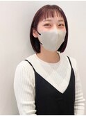 オン眉*前髪ありボブ*ナチュラルボブ*バイオレットブラウン