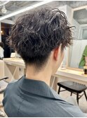 ツイストスパイラルパーマメンズマッシュ刈り上げ　奥東巧真