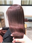 髪質改善艶カラーピンクグレージュ