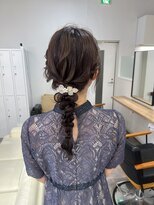 ジーニー 横浜(giinii)&nbsp;ヘアセット_編み下ろしアレンジ_結婚式アレンジ