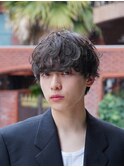 渋谷シャドウパーマメンズビジネスヘア無造作パーマゆるめパーマ