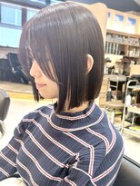 ヒビヲ(HIBIO) ブラウンカラーブリーチなしダブルカラータッセルボブ横浜