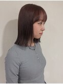 ぱつっとbob、明るめred brown