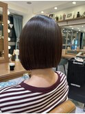 イメチェン外ハネボブ美髪ワイドバングミディアム縮毛矯正ボブ